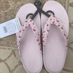 flamingo crocs flip flops